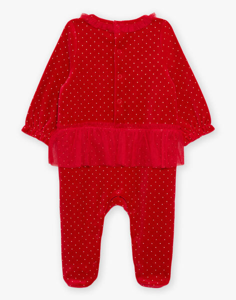Christmas romper with velvet dots and tulle DUJULIETTE / 22H5BF72GRE050
