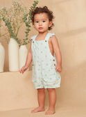 Turquoise and Ivory Striped Short Overall KAURSIE / 24E1BFR1SAL005