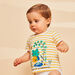 Yellow striped t-shirt body.