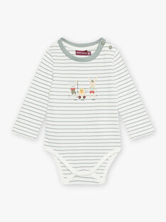 Baby boy striped bodysuit with fancy animal print CACIRIL / 22E1BGB1BOD001