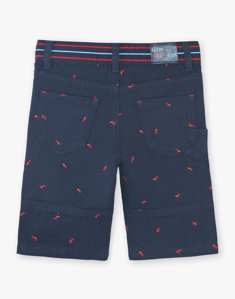 Bermuda shorts navy blue embroidery red boy child ZIMIAGE / 21E3PGT1BERC214
