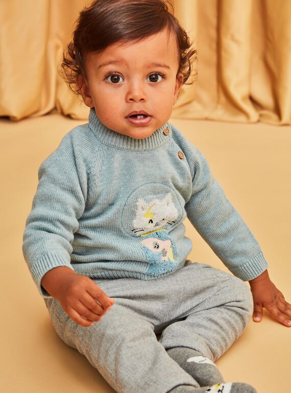Medium turquoise knit sweater DAUGO / 22H1BGZ2PUL219