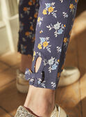 Navy blue leggings with floral print GILEGETTE / 23H2PF91LG070