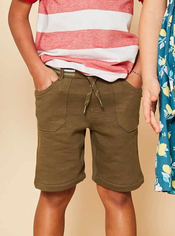 Khaki fleece Bermuda shorts FRIMONAGE / 23E3PGK1BER628