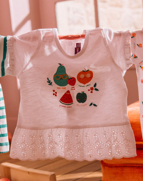 Baby girl ecru jersey T-shirt CAPENNY / 22E1BFM1TMC001