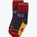 Navy blue, red and yellow socks with London pattern child boy