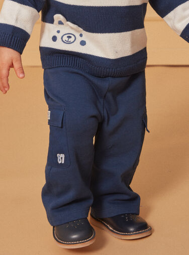 Navy blue comfort pants with cargo pockets LADAMIEN / 24H1BGJ1PANC230