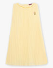 Sunshine yellow pleated muslin dress baby girl CYCLARETTE / 22E2PF31ROB102