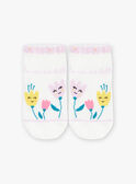 Low socks ecru with flower print FLEWETTE / 23E4PFS1SOB001