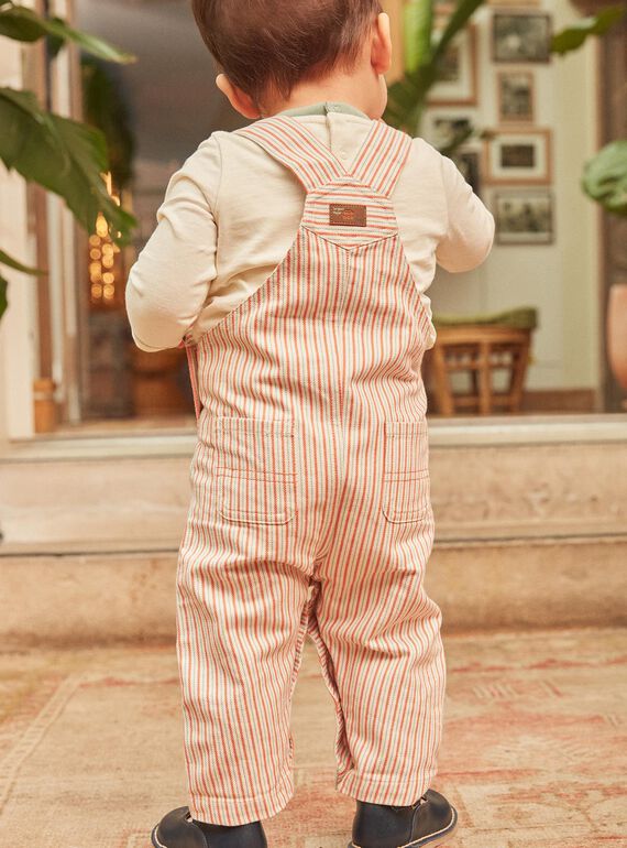 Vanilla long dungarees with stripe print GABILLY / 23H1BG71SAL114