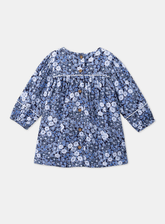 Blue and white floral print dress LACECILE / 24H1BFJ1ROB070