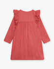 Vintage pink embroidered dress with ruffles child girl CADRETTE / 22E2PF71ROBD332