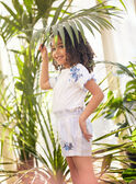 Ecru striped shorts child girl CYASHOETTE / 22E2PFK1SHO001