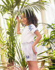 Ecru striped shorts child girl CYASHOETTE / 22E2PFK1SHO001