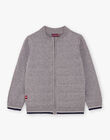 Boy's grey knitted cardigan BUXATAGE2 / 21H3PGB2GIL941