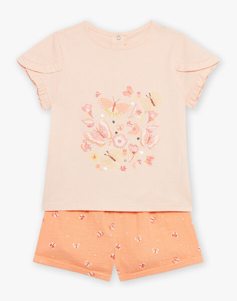 Apricot pyjamas with butterfly print and pattern FLOGAETTE / 23E5PF32PYJ406