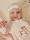 Pink velvet romper in organic cotton and recycled polyester GOELE / 23H0NFB2GRE301