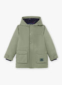 Baby boy khaki green raincoat and detachable down jacket BAPARAGE / 21H3PGC1IMP604