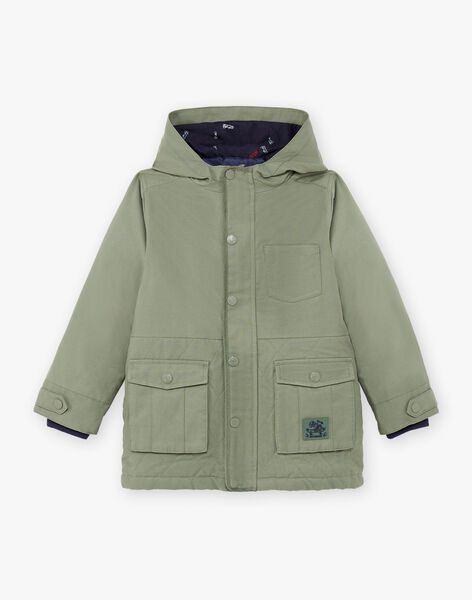 Baby boy khaki green raincoat and detachable down jacket BAPARAGE / 21H3PGC1IMP604