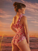 Nude one-piece swimsuit with floral print KLUINDEF / 24E2FFG1D4KC204