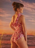 Nude one-piece swimsuit with floral print KLUINDEF / 24E2FFG1D4KC204