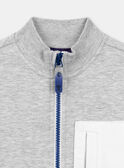 Blue and grey marl cardigan with three pockets KRISPORAGE / 24E3PGB1JGHJ922