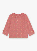 Long sleeve blouse with old pink floral print
