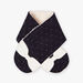 Baby girl's navy blue polka dot scarf with bow details