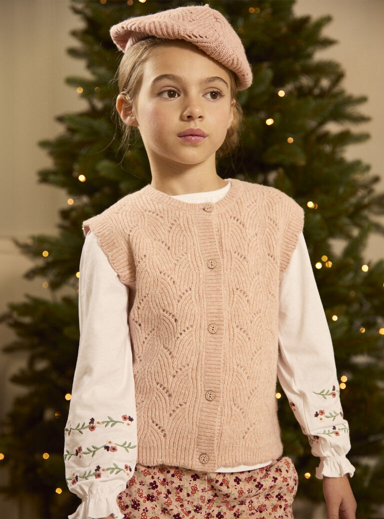 Pink copper CARDIGAN WHITHOUT SLEEVES LOIPULETTE / 24H2PFU1CSMK007