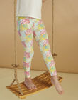 Child girl's ecru floral print legging CEFLOETTE 3 / 22E4PFU3CAL811