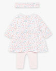 Flower print dress, leggings and headband set birth girl COURA / 22E0CFC3ENS301