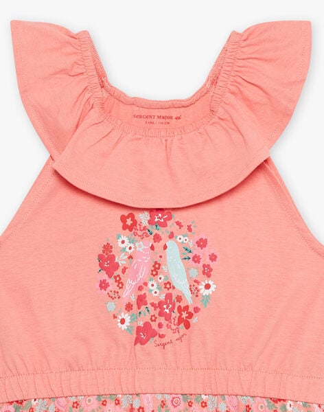 Child girl peach floral print nightdress CHOUJIETTE / 22E5PF51CHN413