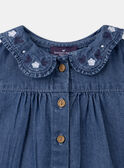 Blue denim blouse with ruffled collar LACARINE / 24H1BFJ1CHEP274