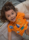 Orange and blue pyjamas with monsters motifs child boy CAMONAGE / 22E5PG56PYJ400