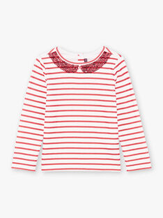 Girl's long-sleeved red sailor T-shirt BROMARETTE2 / 21H2PFB6TML001