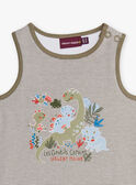 Baby boy 2-in-1 bodysuit with stripes and dinosaur print CAWOLSEN / 22E1BGP1BOD626