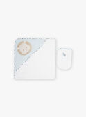White sponge point with lion print and glove birth boy COLBERT / 22E0AGC1POI000