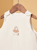 Ecru velvet baby sleeping bag LOVE / 24H0AM11TUR001