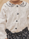 Ecru blouse with polka dot print GAREBECCA / 23H1BFR1CHE001