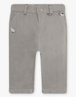Baby boy sage green linen pants with suspenders CYBARTEL / 22E1BG11PANG610