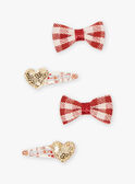 Set of 4 assorted bows and hearts barrettes for girls BOBARETTE / 21H4PFS4BRT821