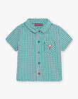 Baby boy green and white gingham shirt CATARCEL / 22E1BGM1CHMG627