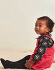 Baby girl's fuchsia corduroy dungarees BAMARIE / 21H1BFM1CHS304