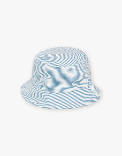 Beige and blue striped print bucket hat  FAENZO / 23E4BGI1CHAC218