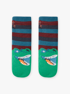 Child boy's anti-slip socks with dinosaur designs BUPRAGE / 21H4PGQ1SOA714