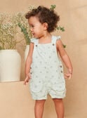 Turquoise and Ivory Striped Short Overall KAURSIE / 24E1BFR1SAL005
