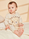 Light beige romper with stripes print FEFLORIAN / 23E5BG31GRE801