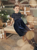 Midnight blue velvet and sequined dress GLYTOLETTE / 23H2PFN1ROB070