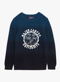 Petrol blue tie-and-dye sweater GEFRAGE / 23H3PG81PUL715