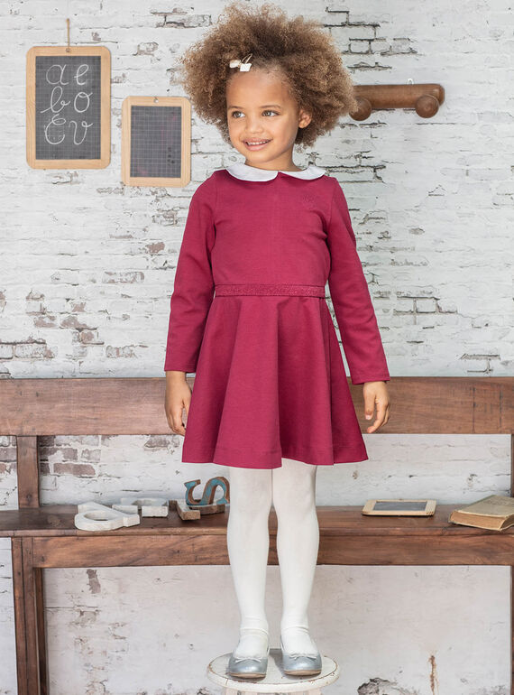 Girl's burgundy dress BROCOLETTE2 / 21H2PFB5ROB719